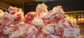 Fluffy Pink and White Meringues on Display at the Old Market in Helsinki, Finland Royalty Free Stock Photo