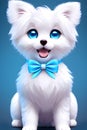 fluffy puppy ribbons big kind eyes nice smile digital painting generative ai