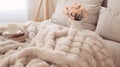 Fluffy quilts and warm blankets for additional comfort on chilly days. In the spirit of hygge