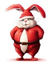 Bashful Bunny Santa Royalty Free Stock Photo