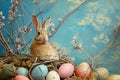 Whimsical Rabbit Guardian of Easter Eggs