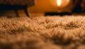 Fluffy rug and pillow add cozy comfort generated by AI