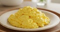 Fluffy Scrambled Eggs on a White Plate Royalty Free Stock Photo