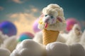 Fluffy Sheep in an Ice Cream Wonderland with Cotton Candy Clouds