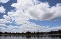 Fluffy Stratocumulus Clouds Over The Lake Royalty Free Stock Photo