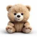 Fluffy Teddy Bear 3d Render On White Background