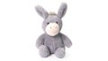 Fluffy toy donkey isolated on white background