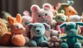 Fluffy toy rabbit, a cute souvenir for a child collection generated by AI