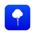 Fluffy tree icon digital blue