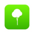 Fluffy tree icon digital green