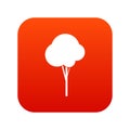 Fluffy tree icon digital red