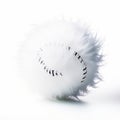 Fluffy White Ball with Decorative Stitching Isolated on White, for Creative Projects and Designs Royalty Free Stock Photo