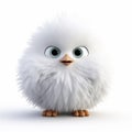 Fluffy White Chicken: A Cute And Innovative 3d Animation Icon