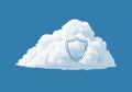 A fluffy white cloud floats against a clear blue sky. Centered on the cloud is a Royalty Free Stock Photo