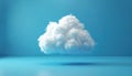 Fluffy white cloud floats against light blue background. Concept for data storage computing service weather forecast design Royalty Free Stock Photo