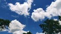 Fluffy White Cloud's With shiny Blue Sky And Tree Royalty Free Stock Photo