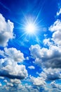 Fluffy White Clouds on Blue Sky Royalty Free Stock Photo