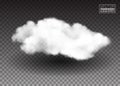 Fluffy white clouds. Realistic vector design elements. smoke effect on transparent background. Vector illustration Royalty Free Stock Photo