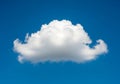 Against a clear blue sky. The cloud has a rounded shape with Royalty Free Stock Photo