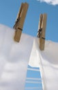 Fluffy white laundry outside Royalty Free Stock Photo