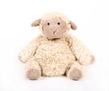 Fluffy white toy sheep. Royalty Free Stock Photo