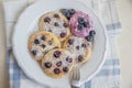 Fluffy Wholemeal Pancakes with Fresh Blueberries