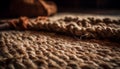 Fluffy wool rug woven with rustic elegance generated by AI