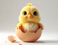 Adorable Baby Chick Hatching from Egg Royalty Free Stock Photo