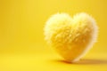 Fluffy Yellow Heart on Yellow