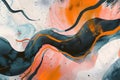 Fluid Abstract Art, Exploring Swirling Colors and Dynamic Forms with a Serene, Textured Aesthetic, Featuring Bold H