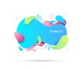 Abstract fluid and modern elements. Dynamical colored forms and line. Fluid colorful gradient organic shapes. Vector illustration
