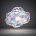 A fluid, abstract 3D shape with a glossy surface and an iride Royalty Free Stock Photo