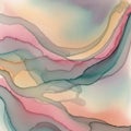 Fluid abstract design featuring soft, flowing lines and translucent layers of pink, blue, Royalty Free Stock Photo