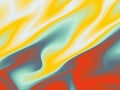 Fluid abstract pattern with yellow, teal, red, and white swirls Royalty Free Stock Photo