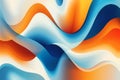 Fluid Abstract Wave with Smooth Blue Orange and White Gradient Blending Curves Royalty Free Stock Photo