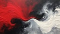 Fluid Acrylics: Abstract Baroque Art With Red, White & Black