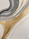 Fluid Alluvial Plains 2D Aquarelle Silver, Dark Silver, Gold, and Pale Gold Pigments Drawings