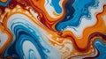fluid art of fire and ice flat surface backgr ai generated Royalty Free Stock Photo