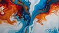 fluid art of fire and ice flat surface backgr ai generated Royalty Free Stock Photo