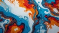 fluid art of fire and ice flat surface backgr ai generated Royalty Free Stock Photo
