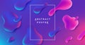 Fluid background. Abstract gradient shape, futuristic geometric liquid graphic template, minimal dynamic poster. Vector