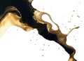 fluid background marble texture alcohol ink black and gold Royalty Free Stock Photo