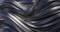 Fluid black metallic waves create an abstract pattern, resembling silky flowing fabric. Royalty Free Stock Photo