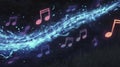 Fluid Blue Notes Stream with Deep Cosmic Background Royalty Free Stock Photo