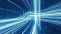 Fluid blue trails intertwine in network pathways visualization Royalty Free Stock Photo
