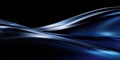 Fluid blue waves flow smoothly across a dark background Royalty Free Stock Photo