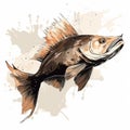 Fluid Brushwork Illustration Of A Catfish In Ink Style