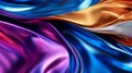 Fluid Chrome Waves with Vivid Color background