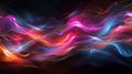 Fluid color waves in motion across a starry cosmic background create a dynamic and vibrant abstract image Royalty Free Stock Photo