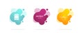 Fluid design. Abstract liquid shape. Isolated gradient geometric lines, dots. Vector